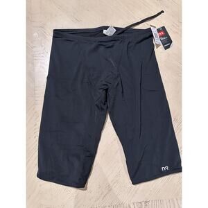 TYR Boys' Durafast ONE Jammer Swimsuit, Black, 38/XL